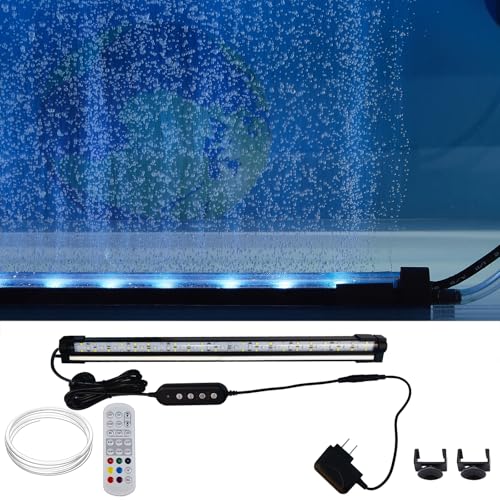 Carefree Fish Aquarium 24/7 Mode Timer Submersible LED Light Full Spectrum CRI 82~85 Tank Underwater Light & Nanometer Materials Air Stone 3Ft Tubing Waterproof Rating IP68 (No Included Air Pump) - size: 16Inch