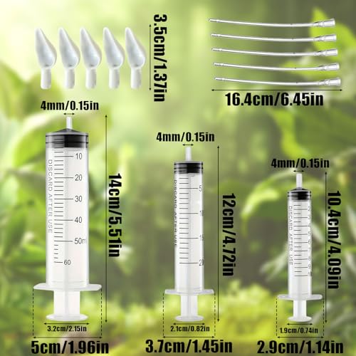 Baby Bird Feeding Syringe Set, Pet Parrot Milk Feeding Syringe with Tubes, Parrot Feeding Tubes Measuring Tools for Feeding Pets Scientific Industrial Labs… (10ml+20ml+60ml) - color: 10ml+20ml+60ml