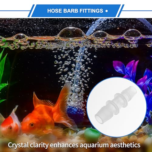 4pcs Plastic Hose Barb Fitting 7/16" to 3/8" Barbed Splicer Mender Joint Adapter Aquarium Clear - size: 7/16"-3/8"