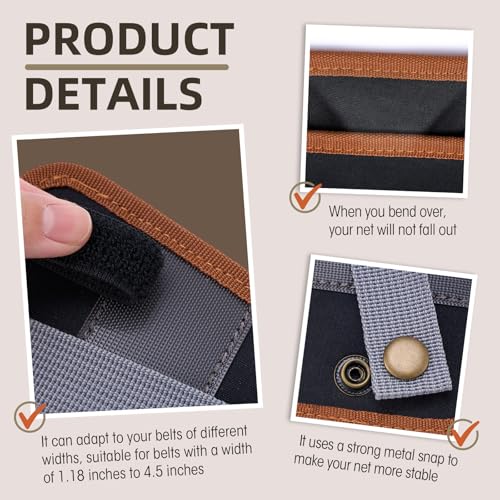 Chunful Fly Fishing Net Holder Adjustable Belt Mounted Landing Net Holster Hands Free Waist Holder for Fishnet Racquet Fishing Gear Racket