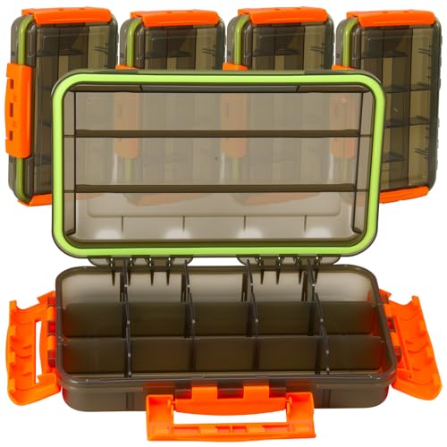 Sougayilang Fishing Tackle Boxes - 3600 3700 Plastic Storage Organizer Box with Removable Dividers - Fishing Tackle Storage - 4 Packs Transparent Tackle Trays - color: Four 3600 (Tray Size: 6.9"x10.8"x2.1")