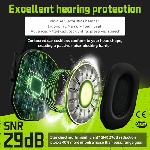 PROHEAR 022 Electronic Ear Protection for Shooting & Hunting - 29dB SNR Noise Reduction, 4 Omnidirectional Microphones - color: Electronic Ear Protection-brown