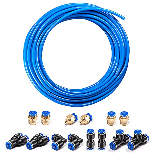 Pneumatic Tubing Blue PU Air hose Pipe Tube Kit 5/32 inch or 4mm OD 2.5mm ID 39.4ft/12 Meter for Air Line or Fluid Transfer - color: Blue, size: 4mm OD / 2.5mm ID × 12m