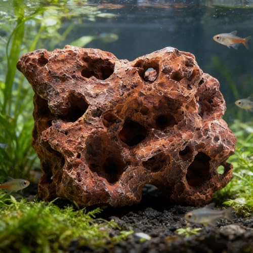 M2cbridge Large Aquarium Resin Holey Rock Decorations Hideouts Mountain Hideaway Caves Aquascaping (Color B) - color: Color B