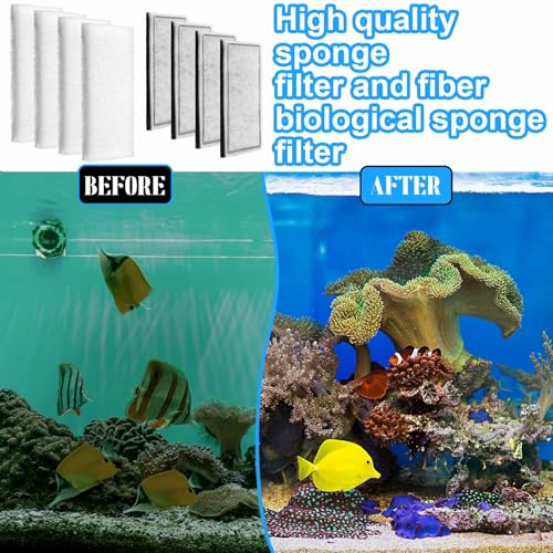 15 Pcs Underwater Filter Media Compatible with Fluval U2, Including 4 Biological Foam Mat, 4 Poly/Carbon, 500g Bio-Ring, 4 Mesh Bags, 2 Grease, Maintenance & Replacement Filter Media Kit - size: Compatible with Fluval U2