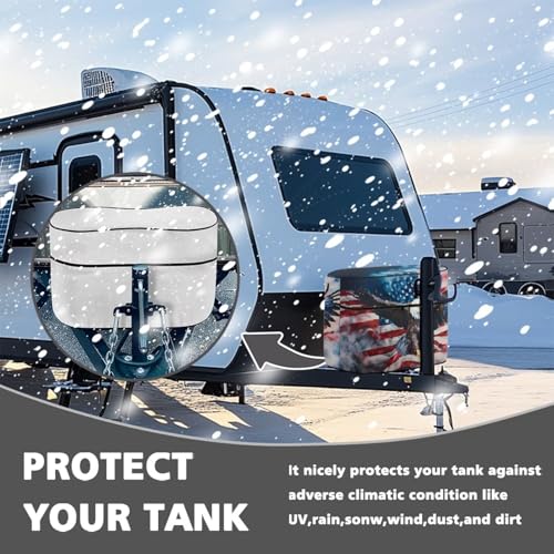 American Flag Cute Eagle Double 20lb RV Propane Tank Cover Reusable Gas Tank Cover Lightweight Double Zipper for Travel Trailer Polyester Waterproof Covers - color: American Flag Cute Eagle, size: S(20LB)