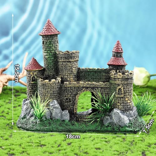 Gralara Castle Aquarium Decoration Fish Tank Ornament, Underwater,Aquarium Accessory, Architecture Collection Building Decor Shelter