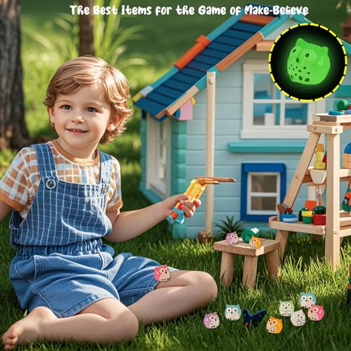 FEXIA 30pcs Mini Resin Owls Collection Mini Resin Animals to Hide Tiny Glow in the Dark Figures for Aquariums Dollhouses Fairy Garden Accessories - color: Owl-30pcs