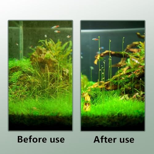 Aquarium Algae Scraper, Double Sided Fish Tank Scrubber with Long Handle for Glass/Acrylic/Plastic Tanks
