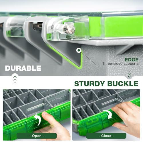 Ghosthorn Fishing Tackle Box, Waterproof 3600 and 3700 Tackle Trays, Plastic Tackle Box Organizer with Removable Dividers, Storage Lure Box and Terminal Tackle Storage - style: 3600*3