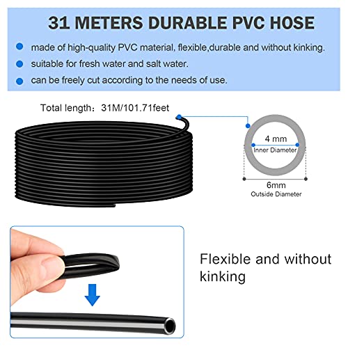 Aquarium air Pump Accessories Set-9.84/26.25/101.71 feet Aquarium Airline tubing Hose,Check valves,air Stones and connectors of I,L,T Shape (101.71feet Hose 12stone 12check Valve 18connector) - size: 101.71feet hose 12stone 12check valve 18connector