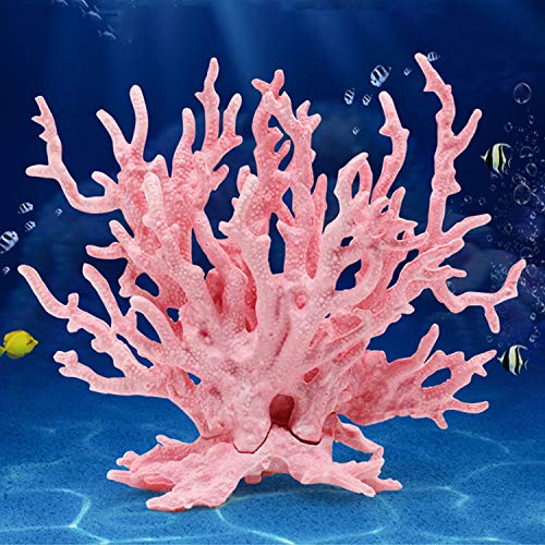 Besimple Artificial Aquarium Coral Ornament Plastic Fish Tank Plants Decoration for Aquarium Landscape (Pink) - color: Pink