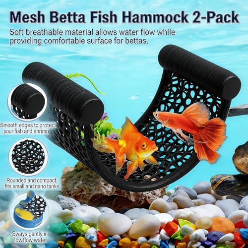 3pcs Betta Fish Hammock, Betta Fish Tank Accessories, Floating Rest Platform for Small Nano Aquariums
