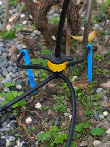 Kalolary 100PCS 1/4" Drip Irrigation Emitters, 1/2 GPH Pressure Compensating Drippers for 4/7mm Tube Micro Sprinkler Garden Constant Water Flow Head for 2L/H Pressure Drip Irrigation Parts (Yellow) - color: 1/2GPH Yellow