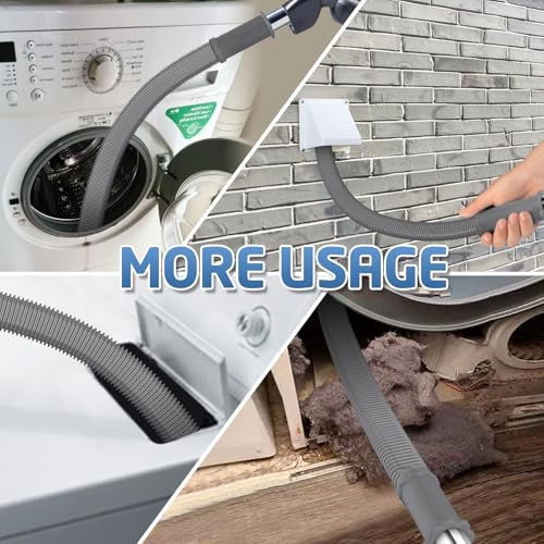 PetOde 2 Pieces Dryer Vent Cleaner Kit - Upgraded Vacuum Hose Attachment Compatible with Most Vacuum Cleaner, Flexible Dryer Lint Brush, Quickly Lint Remove, Deep Gray - color: Deep Gray