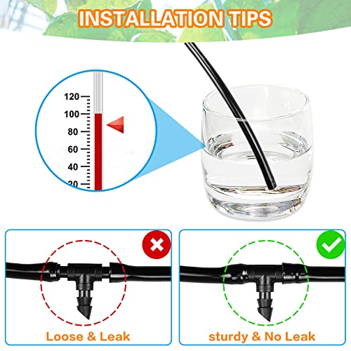 300 Pcs Barbed Connectors Irrigation Fittings Kit, Drip Irrigation Fittings 1/4” Tubing Connectors for Drip or Sprinkler Systems-Couplings, Single Barbs, End Plugs, Elbows, Tees, 4-Way Coupler - size: 300P-Irrigation Fittings Set