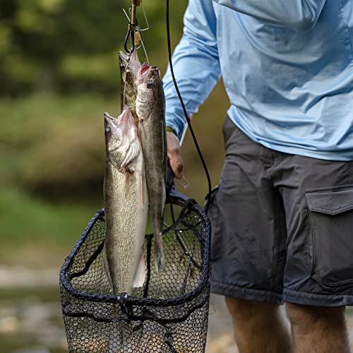 KastKing Brutus Fishing Net, Foldable Extendable Fish Landing Net, Lightweight & Portable Fishing Net with Soft EVA Foam Handle, Holds up to 44lbs/20KG, Fish-Friendly Mesh for a Safe Release - size: 45" Total Length(not extendable), style: Pvc Net