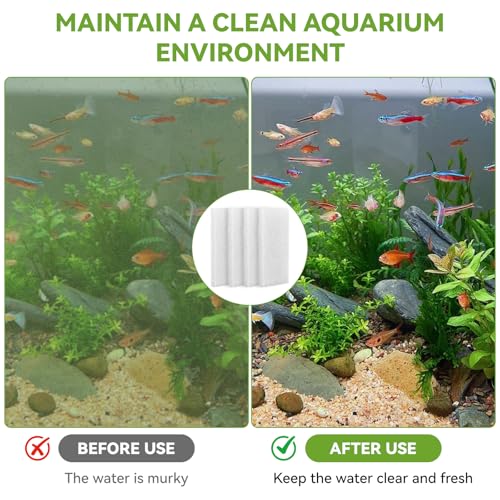 4 Pcs Aquarium Bio Sponge Foam Filter Pads Compatible with Fluval U2 Underwater Filter Foam Sponge Pad, Aquarium Underwater Filter Accessories, Compatible for Aquarium, Fish Tank, White, A486