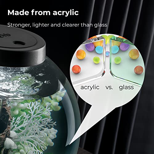 biOrb Classic 60 Acrylic 16-Gallon Aquarium with White LED Lights Modern Tank for Tabletop Display, Black - color: Black, size: 16 Gallon, style: LED Lighting