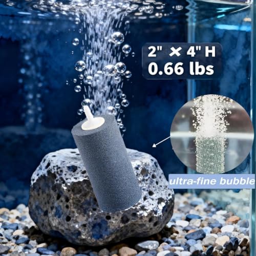 Large Air Stone, Air Stone Hydroponics, 4 x 2 Inch Large Air Stone Cylinder Bubble Diffuser for Aquarium, Fish Tank, Pond and Hydroponics Air Pump, Growing System, Circulation - color: 6-Pack