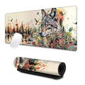 Wild Wolf Large Gaming Desk Mat,Rubber Non-Slip Vibrant and Artistic Animal Mouse Pad,31.5x11.8x0.12in Extended Wildlife Mousepad,Game Lover Mice Pads Gifts,Office Home Deskmat Decor - color: Wolf