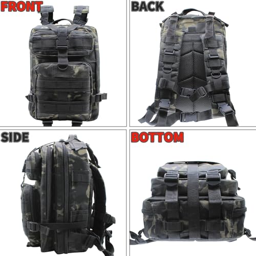 Lightweight Fishing Tackle Backpack Professional Water-Resistant All-in-One Rod Holder & Gear Storage - color: C-black