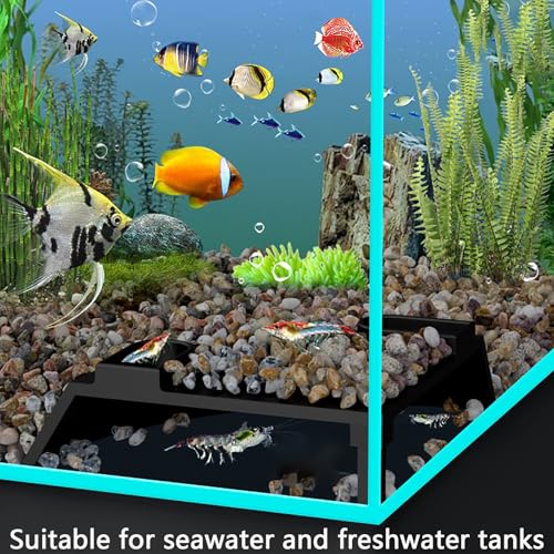 Aquarium Underground Cave Decor: Fish Tank Corne Tunnel Hideout for Shrimp & Betta - Viewing Fish Under Gravel Cave Hide - for Fish Tank Creative Decor Enthusiast（White (Black) - color: Black