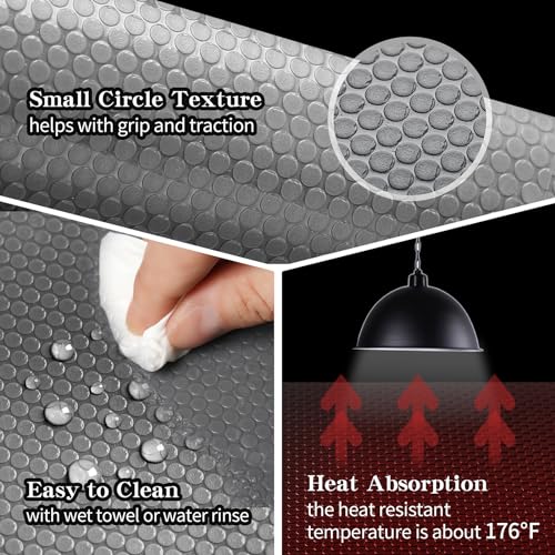 Bearded Dragon Tank Accessories, Reptile Mat, Reptile Terrarium Substrate Liner for Leopard Gecko, Lizard, Snake, Tortoise, Iguana Non-Adhesive Reptile Flooring (18"x36" Grey) - color: 18x36" Grey
