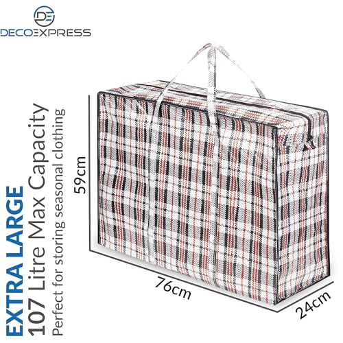 8 Pack Heavy Duty Moving Bags with Strong Zipper & Carrying Handles, 107L/ 28 gal Large Durable Clothes Storage Totes, 88 lbs Packing Moving Boxes, Closet Organizers and Storage (29.9x23.2x29.4 IN) - size: Pack of 8