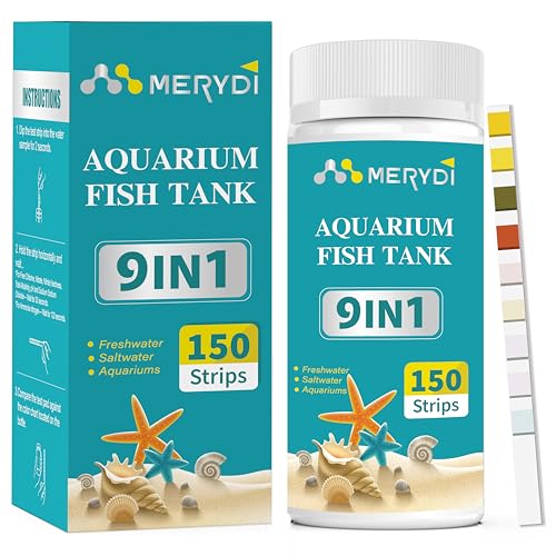 Aquarium Test Strips, 9 in 1 Fish Tank Test Kit for Freshwater Ponds, 150 ct Quick & Accurate Water Testing Iron Copper Sodium Chlorine Nitrate Nitrite Total Alkalinity Hardness Free Chlorine pH - color: 9 IN 1 aquarium test strips
