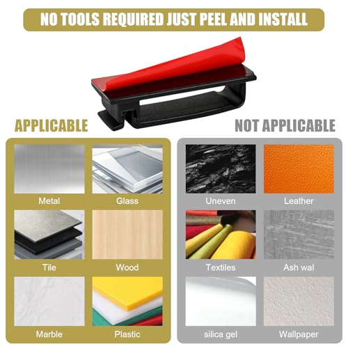 Self Adhesive Cable Management Clips, Line Clips, Cable Organizers, TV PC Line Clips, Ethernet Cable Clips Under Desks - Durable PA66 Material, Easy to Install (Black 20Pcs )