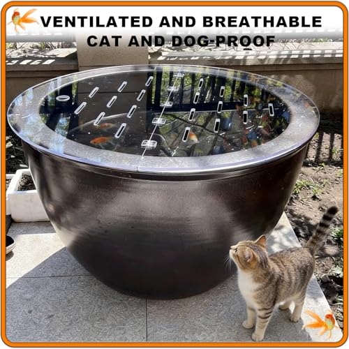 Round Acrylic Plate Fish Tank Cover, Clear Acrylic 12/14/16/20/24/28/30/39 Inch Aquarium Anti Jump Lid, with Pre-Cut Holes & Hinge(19.7"/50cm) - size: 19.7"/50cm