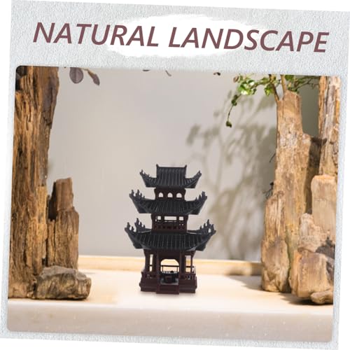 MAGICLULU Mini Aquarium Pavilion Mini Chinese Building Statue Fish Shelter Aquarium Castle Ornament Decor Fish Tank Bonsai Ornament