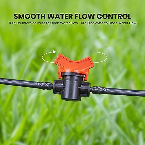 4PCS 3/8 Inch ID In Line Barbed Ball Valve Shut Off Switch for Drip Irrigation and Aquariums Control Water Flow with Hose Barb