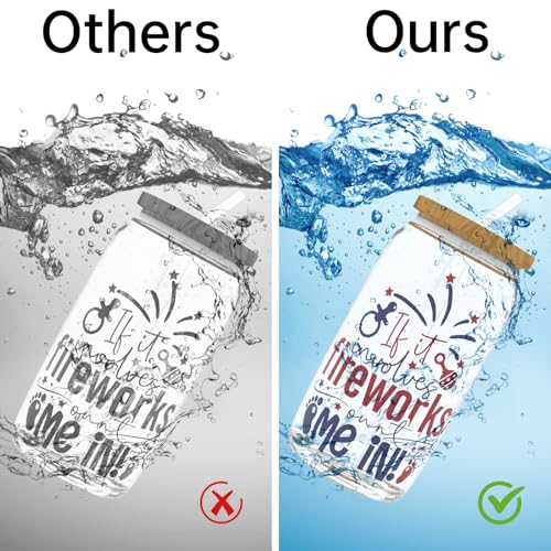 4 PCS Fourth July UV DTF Cup Wrap, Rub on Transfer Stickers for 16oz Glass Mugs, High Viscosity Permanent UV DTF Sticker, Coffee Cups, Water Bottles and Personalized Crafts - style: Fourth July