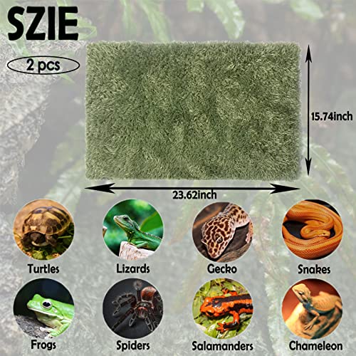 kathson 2 PCS Reptile Carpet Mat Terrarium Bedding Substrate Liner Mat Imitation Rainforest Crawler Mats for Snakes Bearded Dragon Gecko Chameleon Turtles Iguana（23.62 X 15.74 in） - color: 2PCS（XL）：23.62 X 15.74 in