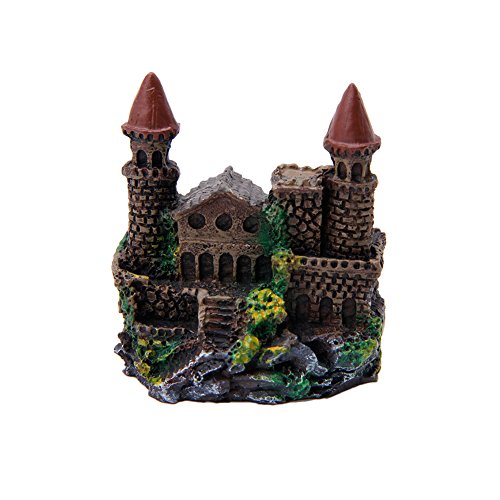 Aquarium Castle Decoration Small Resin Castles Hideouts Stone Cave Hide House Fish for Tank Accessories for Betta Shrimp Aquarium Decoration