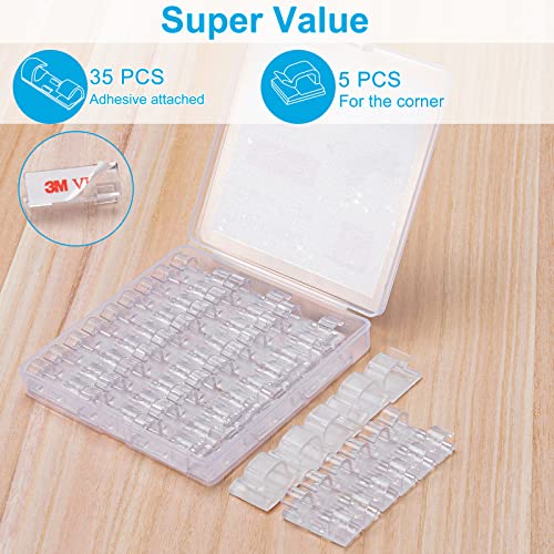 Cable Clips Clear (60PCS, M), Upgraded Adhesive Wire Holders for Wall, Strong Cord Organizer Under Desk, Car, PC, Christmas Light Clips Outdoor - color: Clear, size: M_60P