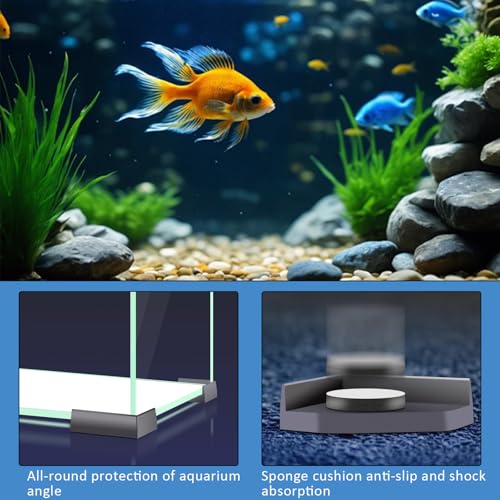 8PCS Fish Tank Corner Pad Protector, Anti-Skid Aquarium Glass Angle Cover for Home Furniture Edge, Black Fish Aquarium Base Corner Guard Foot Pad for Shock Absorption - color: 8 Pieces
