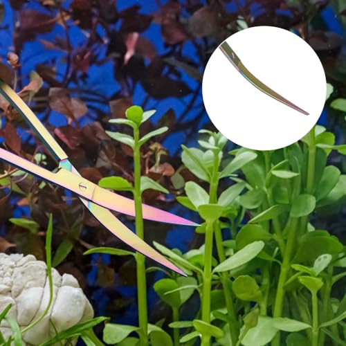 Aquarium Aquascaping Tools Kit,4 in 1/5 in 1/6 in 1 Stainless Steel Aquatic Plants Tweezers Scissors Spatula Cleaning Tool Set W/Storage Bag for Aquariums Fish Tank - size: 4-in-1