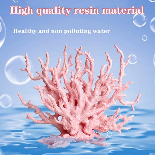 Besimple Artificial Aquarium Coral Ornament Plastic Fish Tank Plants Decoration for Aquarium Landscape (Pink) - color: Pink