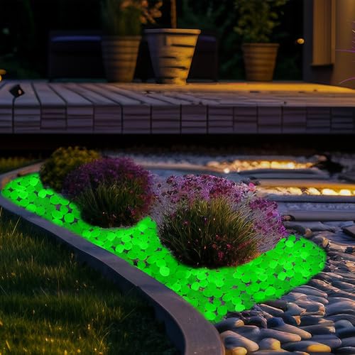 Glow in The Dark Fish Tank Rocks,Green Glowing Rocks Stones Resin Glow in Dark Pebbles for Outdoor Garden, Fish Tank, Aquarium, Landscaping,Driveway Decoration,1.4 Lb - color: 4-Green, size: 1.4 LB