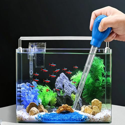 Aquarium Siphon Vacuum Cleaner,Manual Fish Tank Water Changer,Gravel Cleaning Siphon Hose,Plastic Water Pump for Freshwater Saltwater Tank,Random Pattern - color: 29CM/11.4in