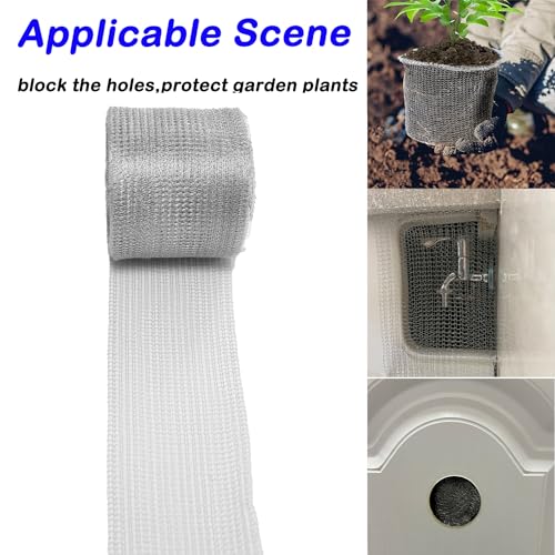 Wire Mesh Hole Fill Fabric 5 in X 103Ft, Weep Holes Filler and Covers, Upgraded Stainless Steel Wire Mesh, Flexible Stretchy Hardware Cloth for Garden House and DIY, Mice Control Rodent Barrier - size: 5IN*103FT