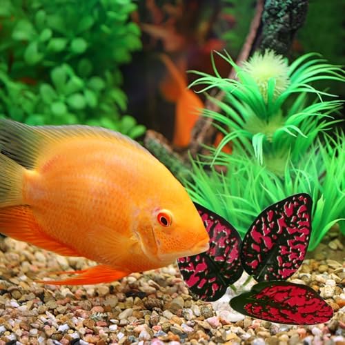SUPVOX 4pcs Betta Fish Spawning Base Leaf Pads Artificial Aquarium Landscape Leaves Red Simulation Decoration for Fish Tank Habitat
