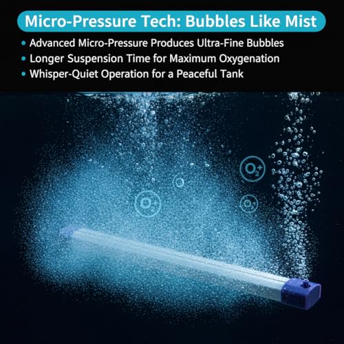 9.8 Inch Aquarium Bubble Strip, Bubble Curtain Wall Aquarium Air Stone Kit, Quiet Oxygen Diffuser, Fish Tank Bubbler Decorations for Freshwater Saltwater - size: 9.8 Inch