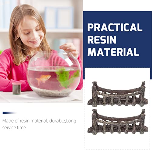 DOITOOL 2pcs Bridge Decor for Aquarium Landscaping Fish Tank Ornament Artificial Bridge Decoration Vivid Fish Tank Decor for Home Decoration
