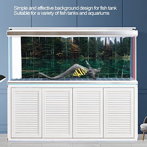 Fish Tank Background Decoration, 3D PVC Self Adhesive Wallpaper Sticker with Lake Reflection Pattern, Aquarium Background for Freshwater and Saltwater Tanks (61 * 30CM) - size: 61*30CM