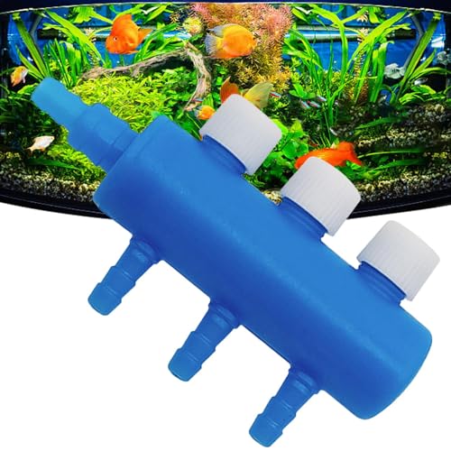 Aquarium Air Tubing Valves – Air Pump Splitter Control, Adjustable Lever Distributor | Airline Tube Connectors Fittings For Fish Tank Bubblers, Aquatic Systems, Airs Flow Management And Oxygen Supply - color: 3 heads