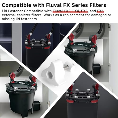A20215 Replacement Lid Fastener Kit Compatible with Fluval FX6 FX5 FX4 FX2 Canister Filters, for Aquarium Filter Lid Lock Clips Accessories, Filter Parts with 6 Fasteners & 12 Barrel Nuts, 6 Pack
